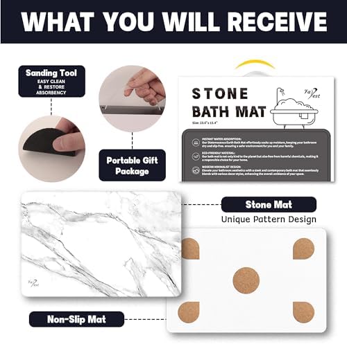 Stone Bath Mat Diatomaceous Earth Shower Mat - Image 5