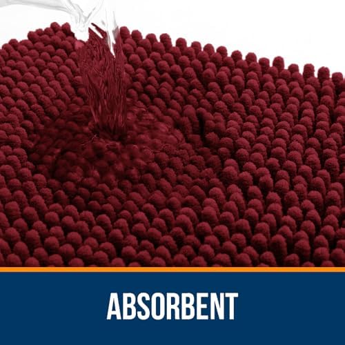 OLANLY Bathroom Runner Rugs 47x17, Extra Soft Absorbent Chenille Bath Rugs - Image 4