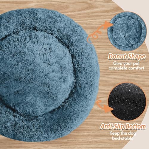 JOLLYVOGUE Calming Dog Bed Medium Size Dog, 31in Donut Washable Medium Pet Bed - Image 3