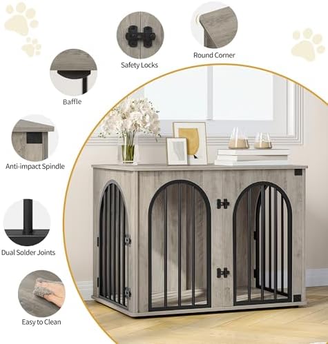 Hzuaneri 31.5'' Dog Crate Furniture, Dog Kennel Indoor - Image 7