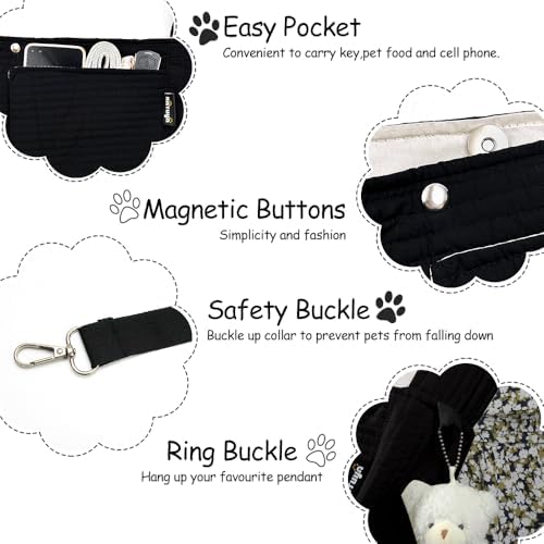 NATUYA Small Dog Cat Carrier Sling, Adjustable Canvas Pet Puppy Pouch - Image 4