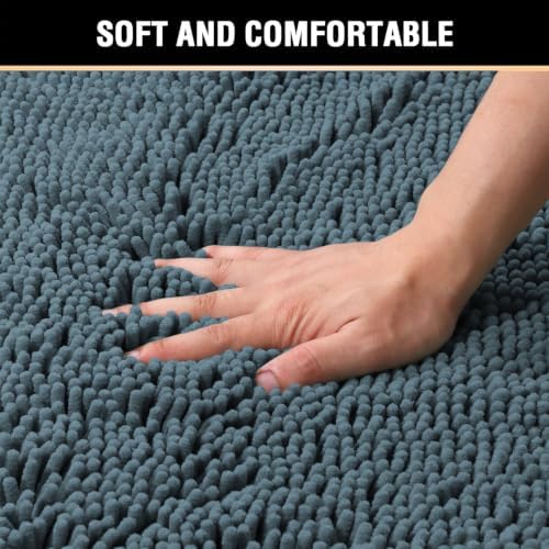 H.VERSAILTEX Bath Mat for Bathroom Non Slip Luxury Chenille Ultra Soft Bath - Image 4
