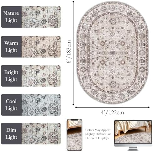 4x6 Oval Area Rug Washable - Image 2