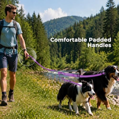 Double Leash for Two Dogs, No Tangle Bungee Dog Leash - Image 4
