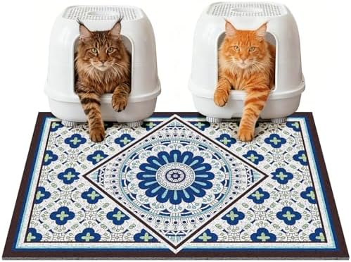 Jumbo Cat Litter Mat Catcher 35"x24" | Ultra-Absorbent Litter Box Rug by BLESWIN