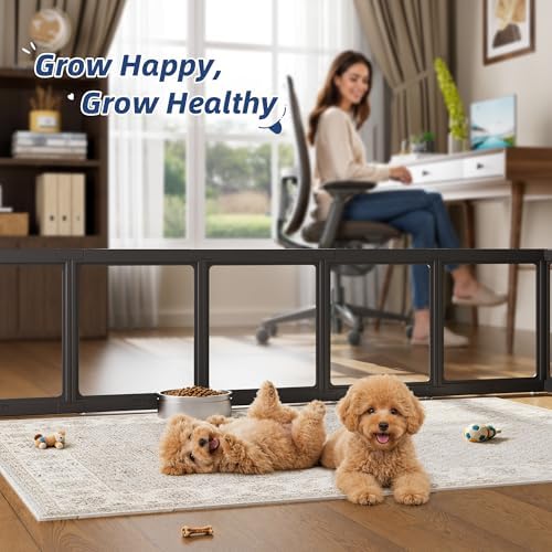 Clear Acrylic Dog Playpen Indoor Pet Pen, 8 Panels - Image 6
