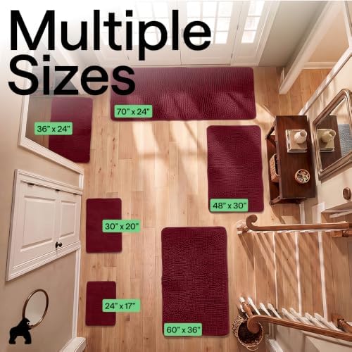 GORILLA GRIP SoakSTOPPER Dog Door Mat, Machine Wash and Dry, 60x36 Burgundy - Image 2
