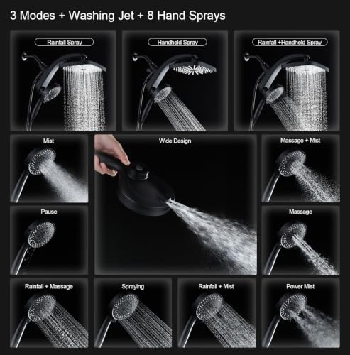 Rain Shower Head with Handheld Showerhead - Image 4