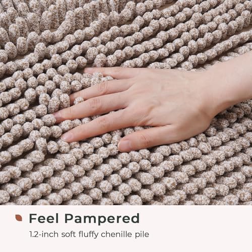 FRESHMINT Chenille Bath Rugs Extra Soft and Absorbent Microfiber Shag Rug - Image 3