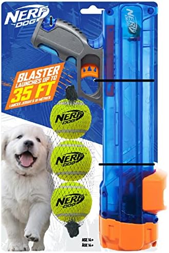 Nerf Dog Tennis Ball Blaster Dog Toy, 12 Inch Translucent Blaster by GramercyProductsInc