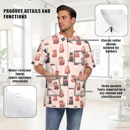 Work Smock for Pet Groomers, Professional Design Water & Hair Proof - Image 6