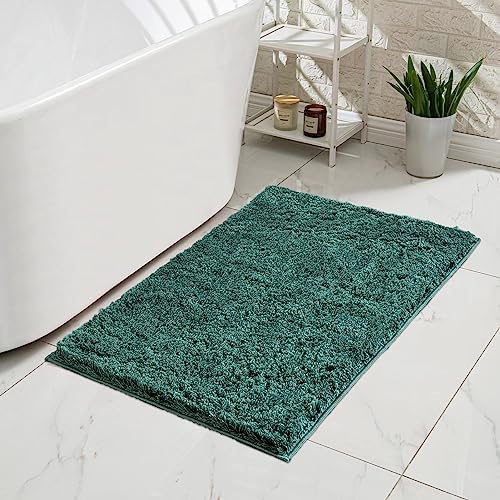 CozeCube 24"x16" Hunter Green Non Slip Microfiber Bathroom Rug Washable - Image 2
