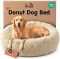 Calming Donut Dog Bed for Small Dogs, Round Dog Bed for Medium & Large Dogs by Petloox