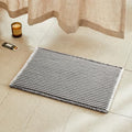 TYUU Waffle Bath Mat, Small Boho Bathroom Rugs Non Slip 24x16 Grey & White by TYUU