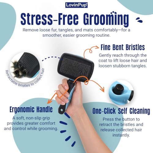 Pet Slicker Brush – Self Cleaning Brush - Image 3