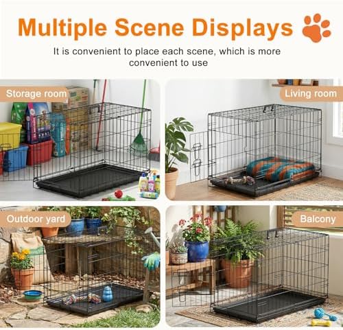 FDW | 30" Foldable Metal Dog Crate | Black | Cage - Image 6