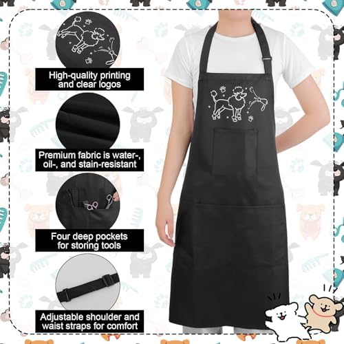 Dog Grooming Apron with 4 Pockets Grooming Apron - Image 3