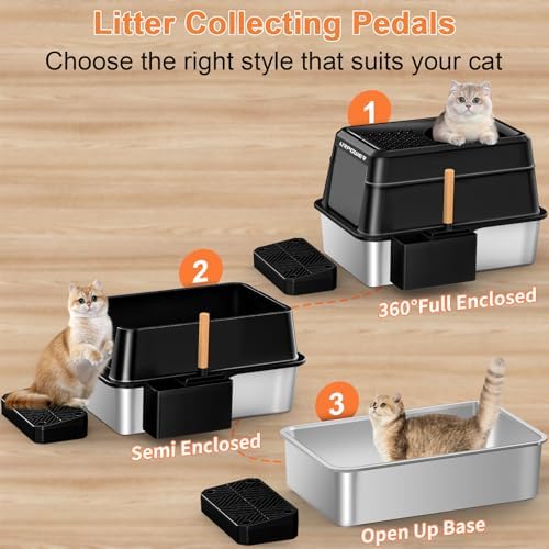 URPOWER Extra Large Stainless Steel Litter Box - Image 6