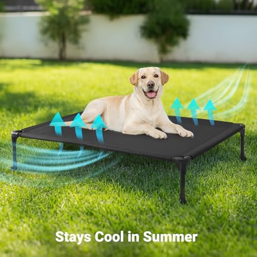 Veehoo Outdoor Elevated Dog Bed Large Sized Dogs, Cooling Raised Dog Cots - Image 2