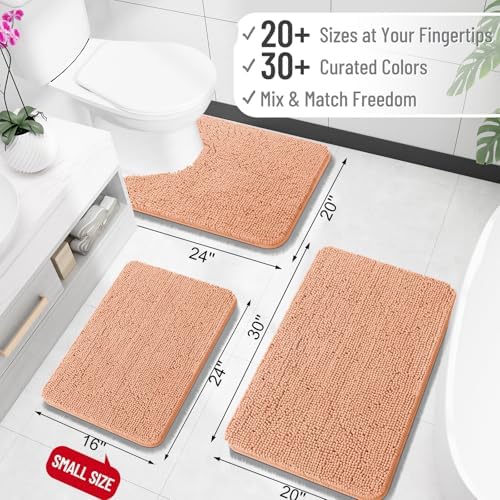 OLANLY Toilet Rugs U-Shaped 24x24, Soft Absorbent Chenille Contour Rugs - Image 2