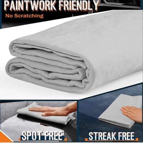 2 Pack Premium Shammy Towel for Car, Super Absorbent 26"x17" Chamois Towel - Image 2