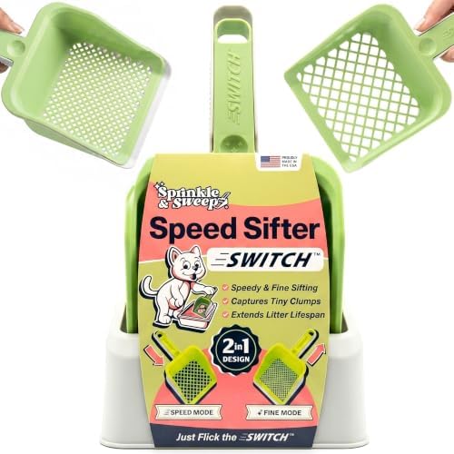 Sprinkle & Sweep Speed Sifter Switch Cat Litter Scooper, 2-in-1 Sifter Tool by SprinkleSweep