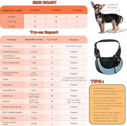 YUDODO Pet Sling Carrier for 5-9 lbs Small Dogs Cat Puppy Crossbody Carrier - Image 3