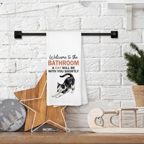 Funny Tuxedo Cat Gifts Bathroom Hand Towels, 16x24 in 012 - Image 2