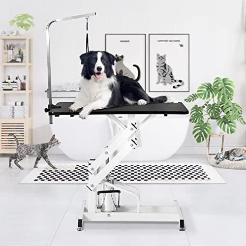 42.5” Pet Dog Hydraulic Grooming Table Adjustable Height Trimming Drying Table by JETEAGO