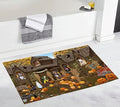 Doggie of the Day Haunted House Halloween Trick or Treat Pitbull Dogs Bath Mat- by DoggieoftheDay