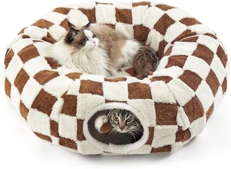 Lesure Donut Cute Jacquard Cat Tunnel Bed Kitten Toys by Lesure