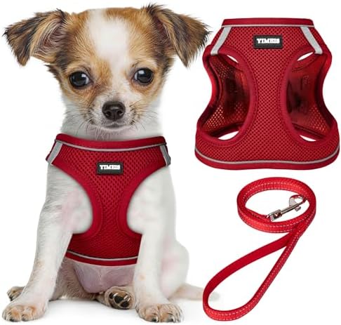 No Pull Dog Puppy Harness and Leash Set Reflective Mesh Vest X-Small by YIMEIS