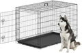 FDW | 48" Foldable Metal Dog Crate | Black | Cage by FDW