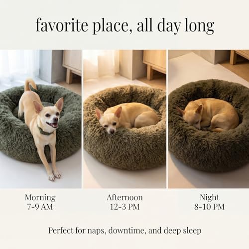 nononfish Donut Dog Bed for Small Dogs, Cozy Round Calming Pet Bed - Image 6