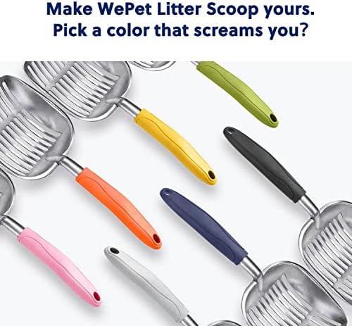 WePet Cat Litter Scoop, Aluminum Alloy Sifter, Kitty Metal Scooper, Deep Shovel - Image 6