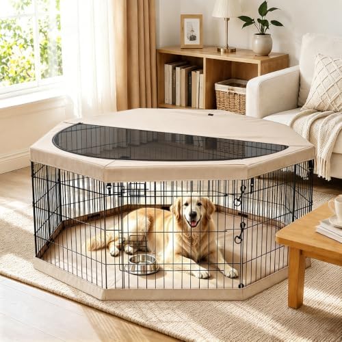 PETIME Foldable Metal Dog Exercise Pen/Pet Puppy Playpen Kennels Yard Fence - Image 7