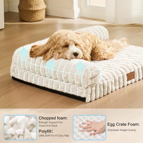 Orthopedic Large Dog Bed Furry Pet Bed, Washable Cover 42''X28'' - Image 4