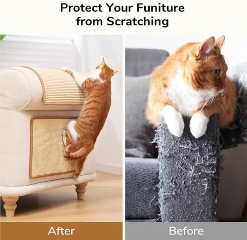 FUKUMARU 2 Packs Cat Scratching Mat, 19.6 x 11.8 Inch Cat Scratcher Pad - Image 6