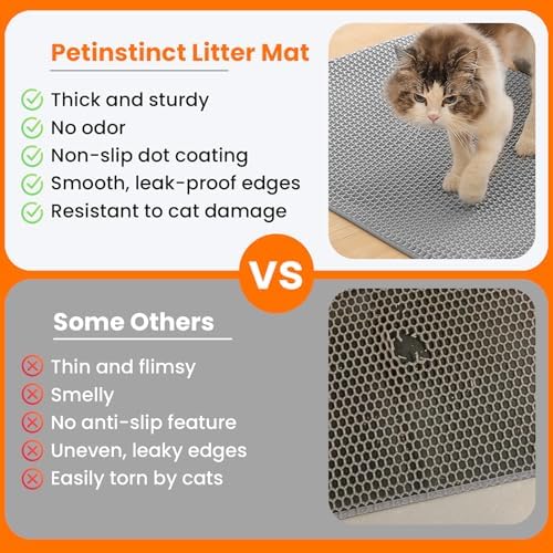 Extra Large Cat Litter Mat XXL, Double Layer Honeycomb - Image 3