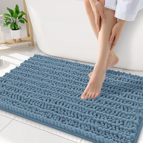Smiry Bathroom Rugs 32X20, Extra Soft Rubber Backing Chenille Bath Mats by Smiry