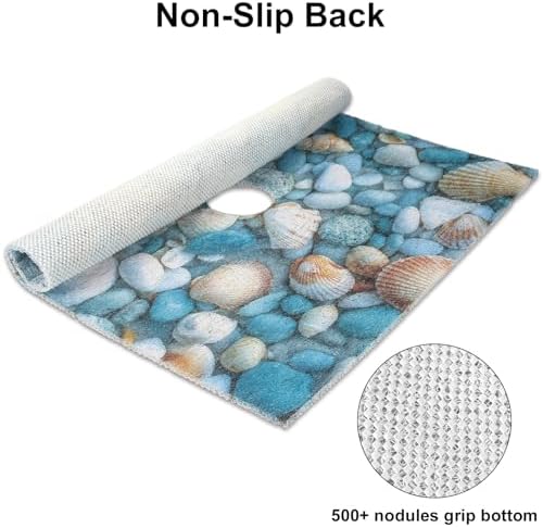 Square Shower Mat, Yonala 24 x 24 Inch Stylish Non Slip Shower Mats - Image 3