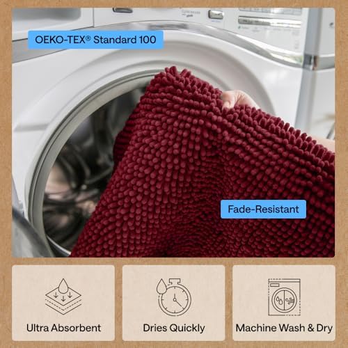GORILLA GRIP SoakSTOPPER Dog Door Mat, Machine Wash and Dry, 30x20 Burgundy - Image 6