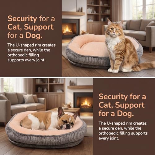 Calming Dog Bed for Medium to Large Dogs, Orthopedic Washable Plush Pet Bed - Image 4