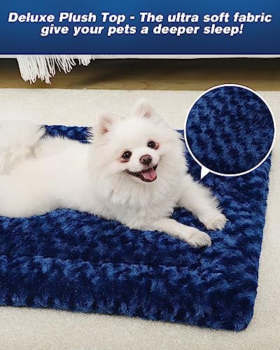 Exsnugy Washable Dog Bed Mat Large Size Fluffy Pet Crate Pad 48x30 XXL - Image 3
