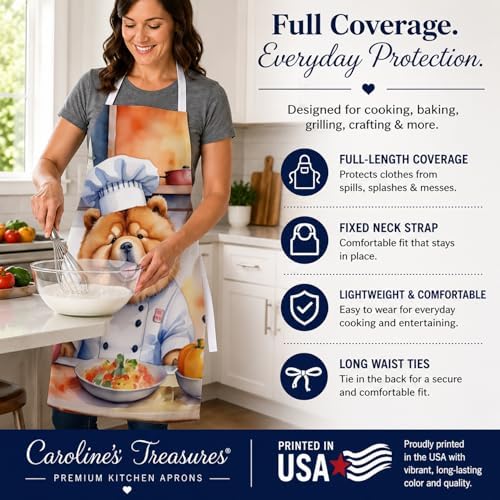Caroline's Treasures Chow Chow The Chef Apron Cooking Kitchen Server Baking - Image 4