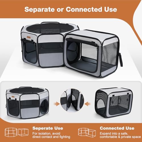 Lekereise Portable Cat Playpen, 2-in-1 Dog Playpen Indoor Outdoor - Image 4