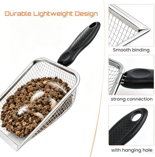 Chicken Poop Scooper, 2 Pack Metal Mesh Shovel - Image 3