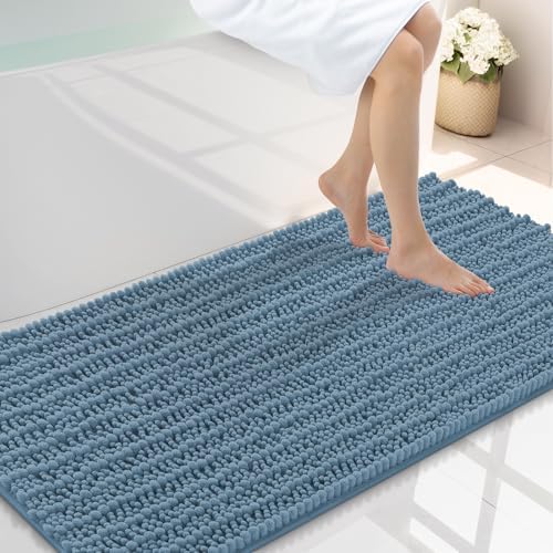 Smiry Bathroom Rugs 44X24, Extra Soft Rubber Backing Chenille Bath Mats by Smiry