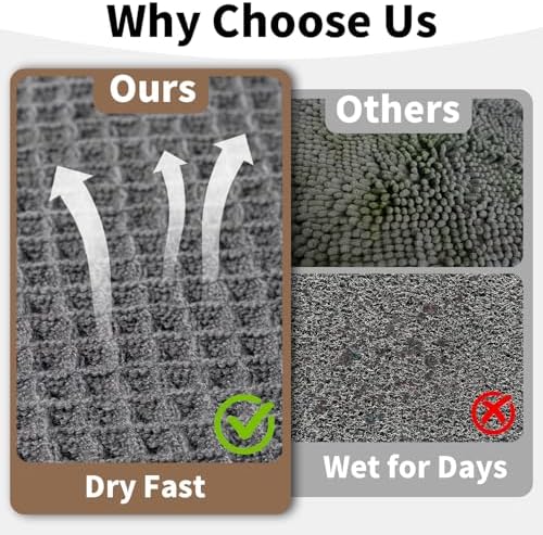 Long Bath Mat, Waffle Bathroom Runner Rug Non Slip Washable, 24 x 72 - Image 4