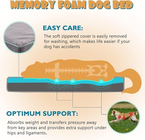 WATANIYA PET Cooling Dog Beds for Large Dogs, Washable Orthopedic Dog Bed for - Image 2